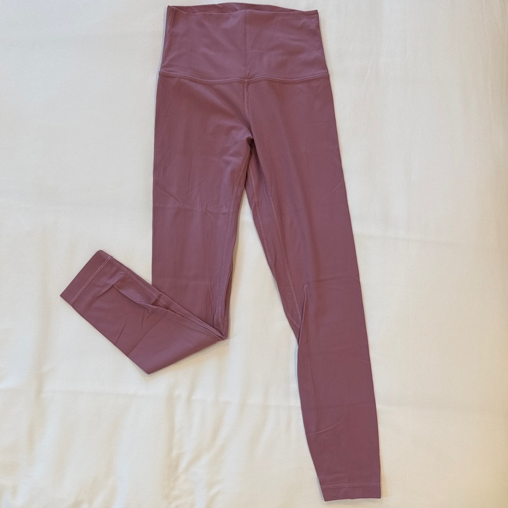 Lululemon Sz 4 - 25” High-Rise Ribbed Leggings in Dusty purple